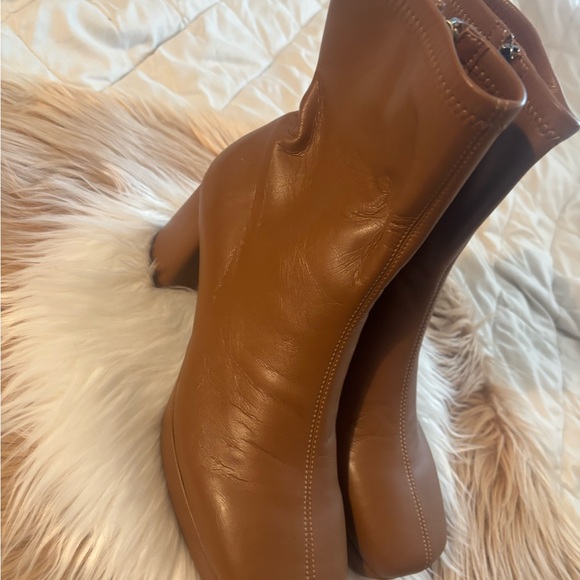 AEROSOLES Chic Tan Faux Leather Heeled Boots - Picture 2 of 5